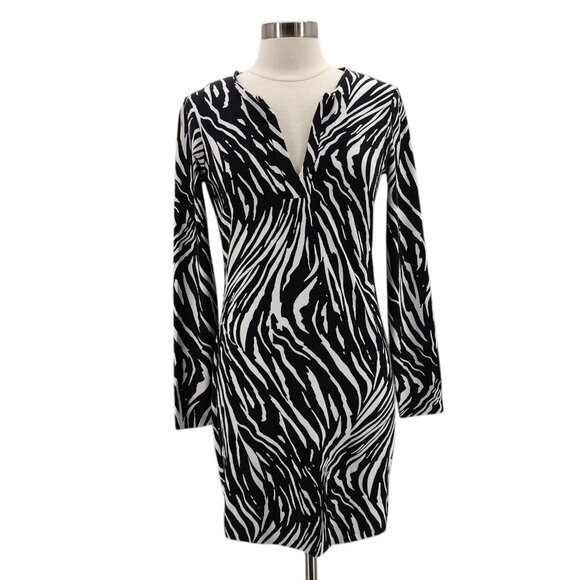Diane Von Furstenberg Black and White Zebra Print Dress - Picture 11 of 11